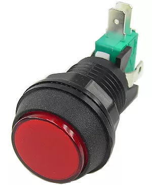 1 Inch Push Button Lighted Game Switch - Red