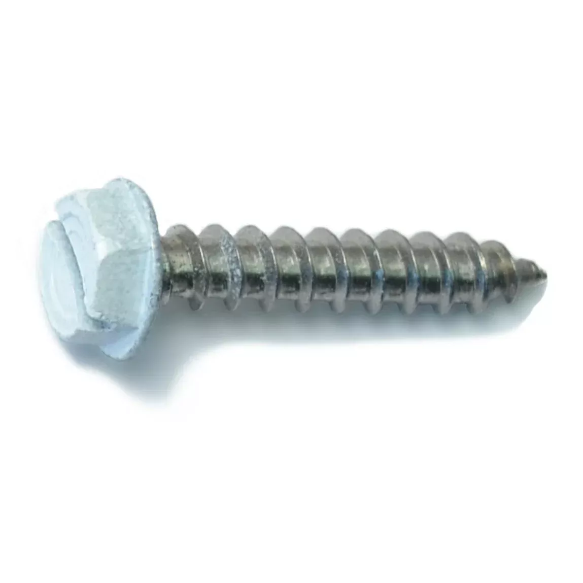 #10-11 x 1" White 18-8 Stainless Hex Sheet Metal Screws (25 pcs.)