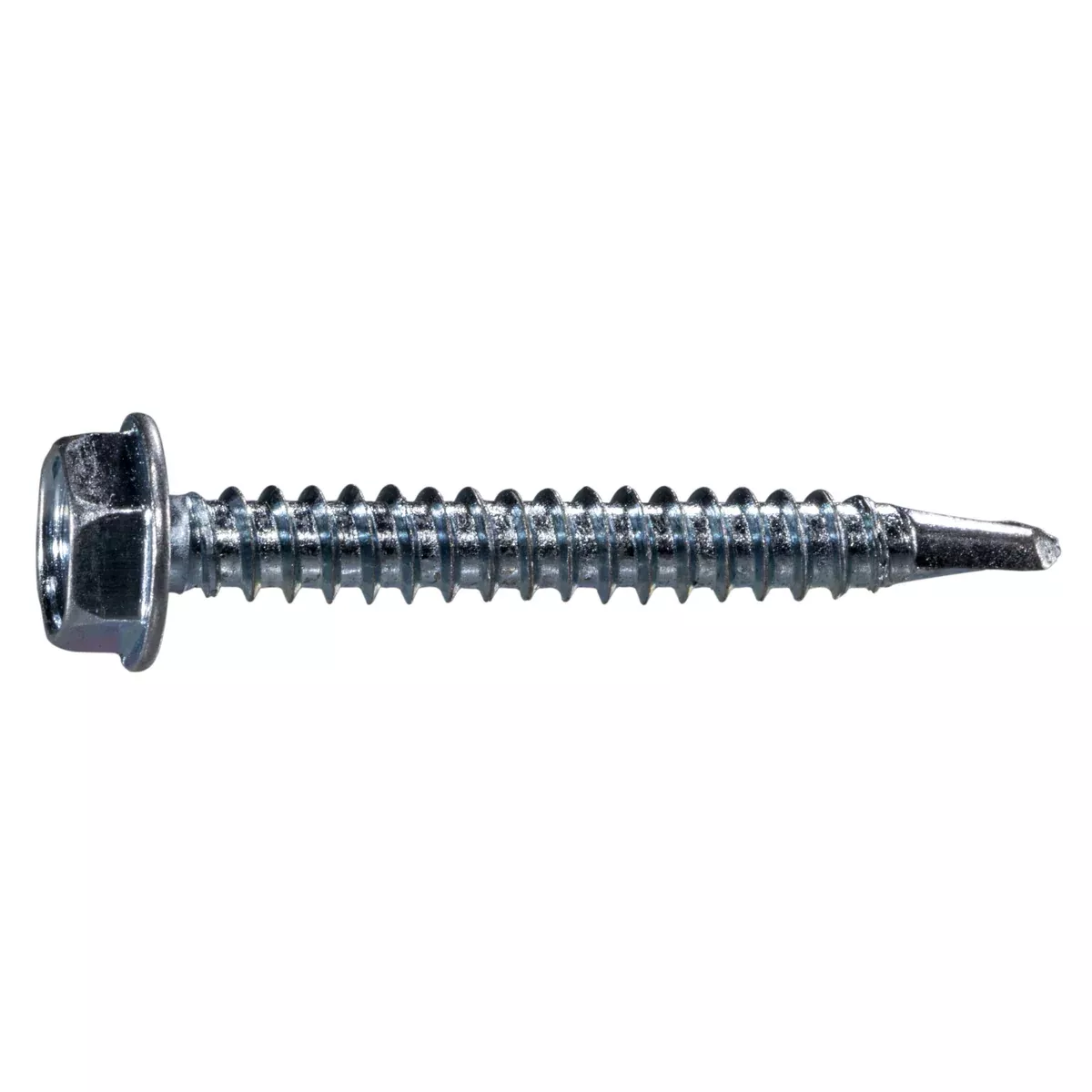 #10-16 x 1-1/2" Zinc Plated Steel Hex Washer Head Self-Drilling Screws