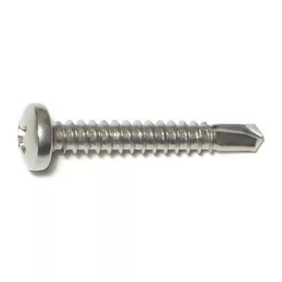 #10-16 x 1-1/4" 410 Stainless Phillips Pan Head Self-Drilling Screws (40 pcs.)