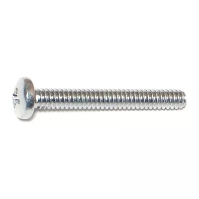 #10-24 x 1-1/2" Zinc Plated Steel Coarse Thread Phillips Pan Head Machine Screws