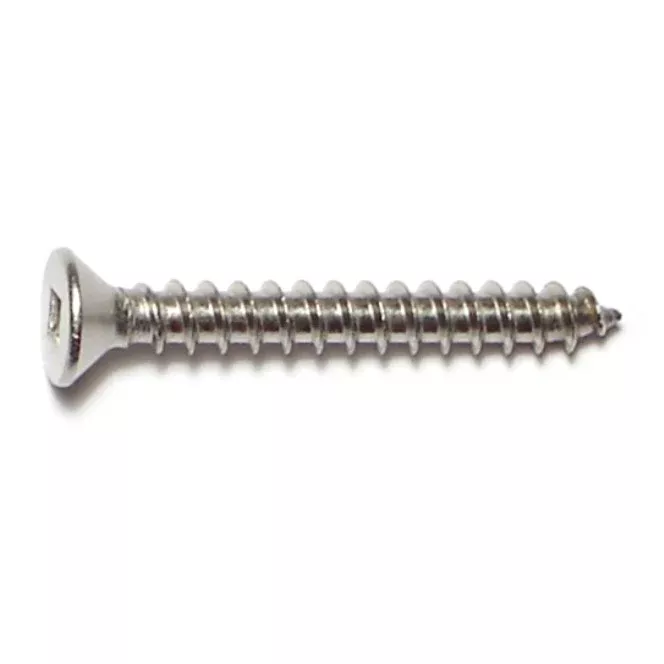 #10 x 1-1/2" 18-8 Stainless Square Flat Head Sheet Metal Screws (12 pcs.)