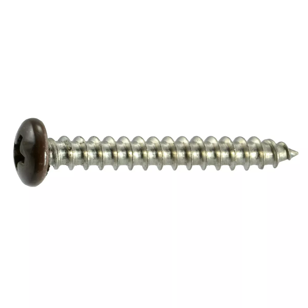 #10 x 1-1/2" Brown Painted 18-8 Stainless Steel Phillips Pan Head Sheet Metal Screws