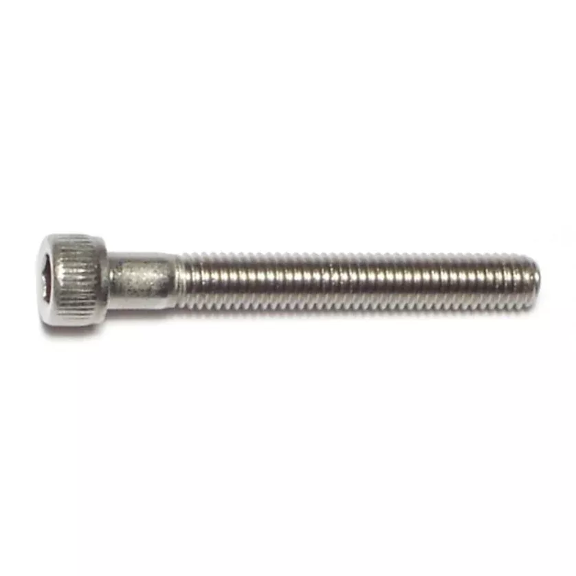 #10 x 1-1/2" Stainless Steel Fine Thread Knurled Head Hex Socket Cap Screw