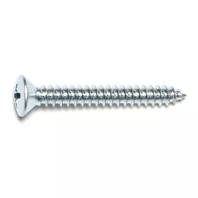#10 x 1-1/2" Zinc Plated Steel Phillips Oval Head Sheet Metal Screws