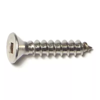 #10 x 1" 18-8 Stainless Square Drive Flat Head Sheet Metal Screws (18 pcs.)