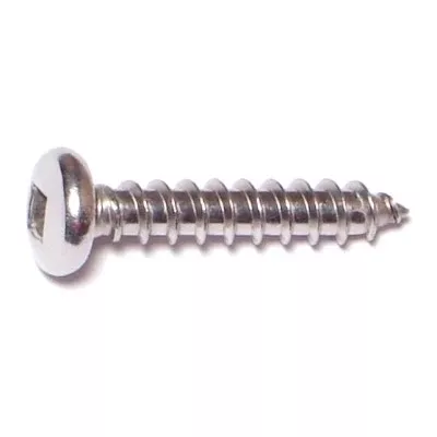 #10 x 1" 18-8 Stainless Square Drive Pan Head Sheet Metal Screws (18 pcs.)