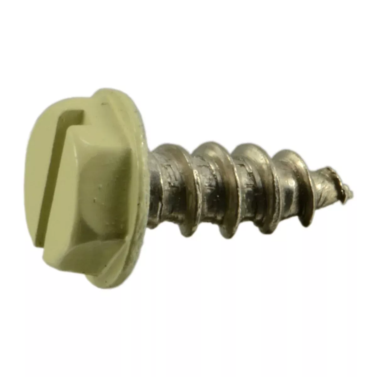 #10 x 1/2" Beige 18-8 Stainless Hex Head Sheet Metal Screws (40 pcs.)