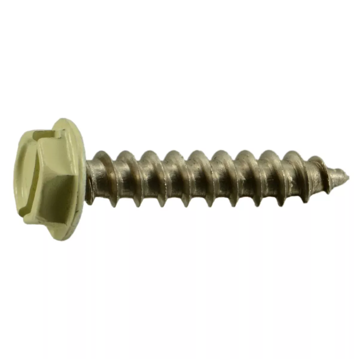 #10 x 1" Beige 18-8 Stainless Hex Head Sheet Metal Screws (25 pcs.)