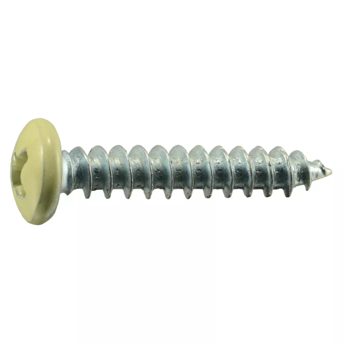 #10 x 1" Beige Painted Steel Phillips Pan Head Sheet Metal Screws