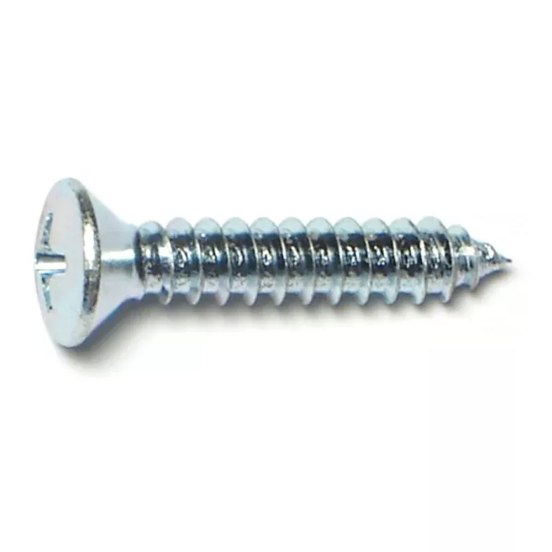 #10 x 1" Zinc Plated Steel Phillips Oval Head Sheet Metal Screws