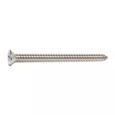 #10 x 2-1/2" 18-8 Stainless Phillips Flat Head Sheet Metal Screws (10 pcs.)
