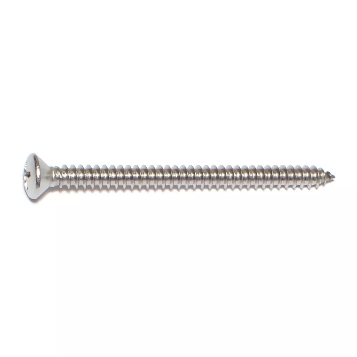#10 x 2-1/2" 18-8 Stainless Phillips Oval Head Sheet Metal Screws (10 pcs.)