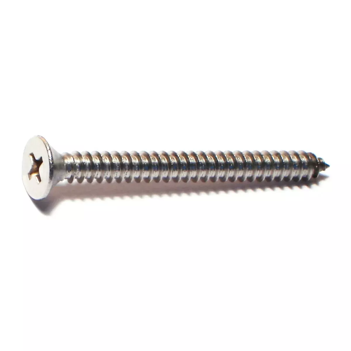 #10 x 2" 18-8 Stainless Steel Phillips Flat Head Sheet Metal Screws