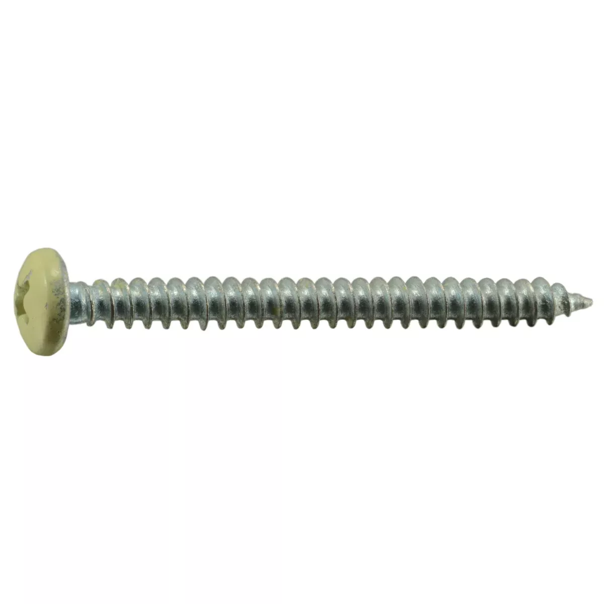 #10 x 2" Beige Painted Steel Phillips Pan Head Sheet Metal Screws