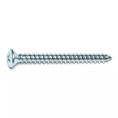 #10 x 2" Zinc Plated Steel Phillips Oval Head Sheet Metal Screws