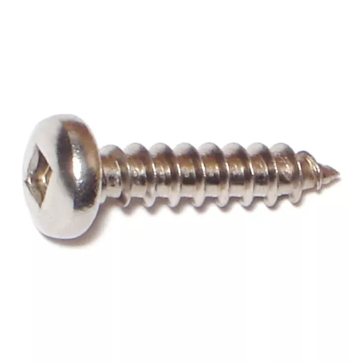 #12 x 1" 18-8 Stainless Square Pan Sheet Metal Screws (20 pcs.)