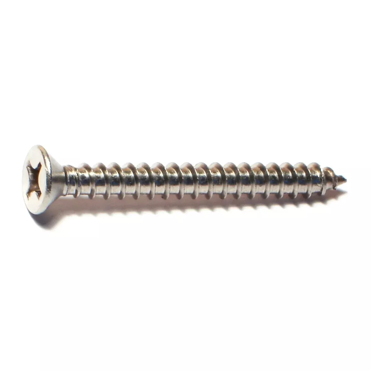 #12 x 2" 18-8 Stainless Steel Phillips Flat Head Sheet Metal Screws