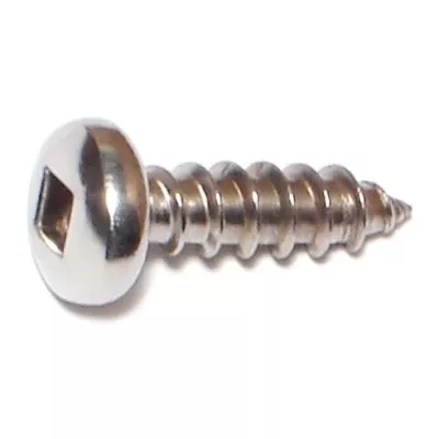 #12 x 3/4" 18-8 Stainless Square Drive Pan Head Sheet Metal Screws (18 pcs.)