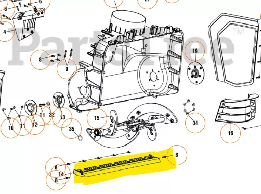 544007001 Ryobi Scraper Blade 21" 40 volt Snowblower - Currently on Backorder