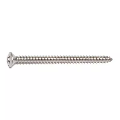 #6 x 2" 18-8 Stainless Steel Phillips Oval Head Sheet Metal Screws