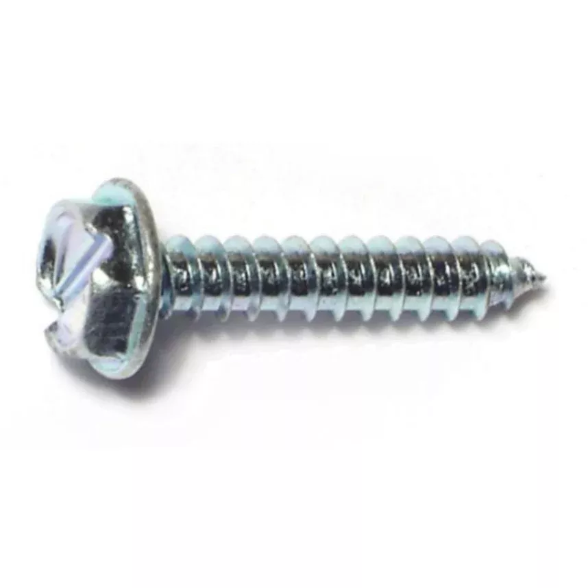 #6 x 3/4" Zinc Slotted Hex Head Sheet Metal Screws (120 pcs.)