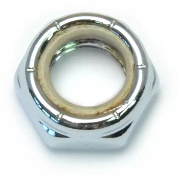 7/16"-14 Chrome Plated Steel Coarse Thread Thin Pattern Lock Nuts (10 pcs.)