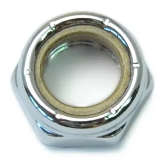 7/16"-20 Chrome Plated Steel Fine Thread Thin Pattern Lock Nuts (10 pcs.)