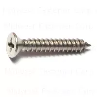 #8 x 1" 18-8 Stainless Steel Phillips Flat Head Sheet Metal Screws