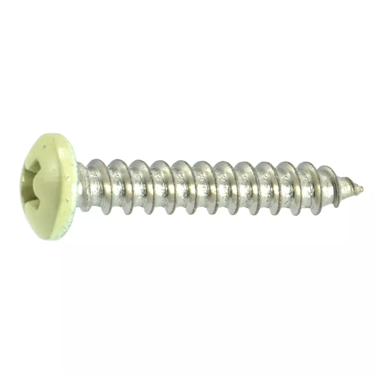 #8 x 1" Beige Painted 18-8 Stainless Steel Phillips Pan Head Sheet Metal Screws