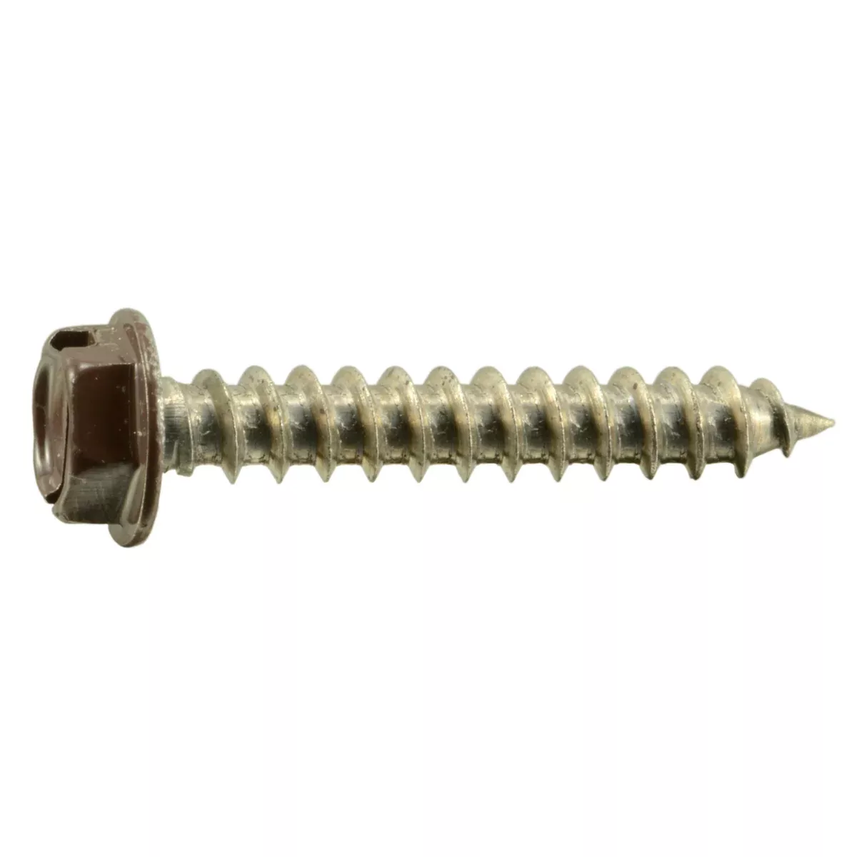 #8 x 1" Brown 18-8 Stainless Hex Head Sheet Metal Screws (40 pcs.)