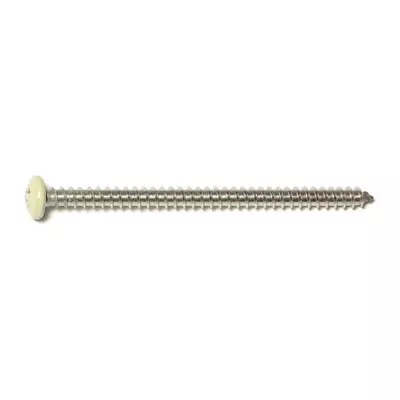 #8 x 2-1/2" Beige Painted 18-8 Stainless Steel Phillips Pan Head Sheet Metal Screws