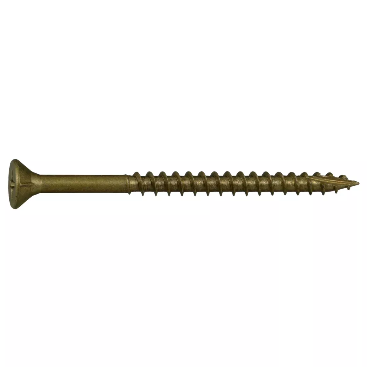 #8 x 2-1/2" Tan Ruspert Coated Steel Phillips Bugle Head Deck Screws