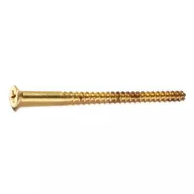 #8 x 3" Brass Phillips Flat Head Wood Screws (15 pcs.)