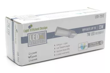 Light Efficient Design 7 Watt LED PL Lamp