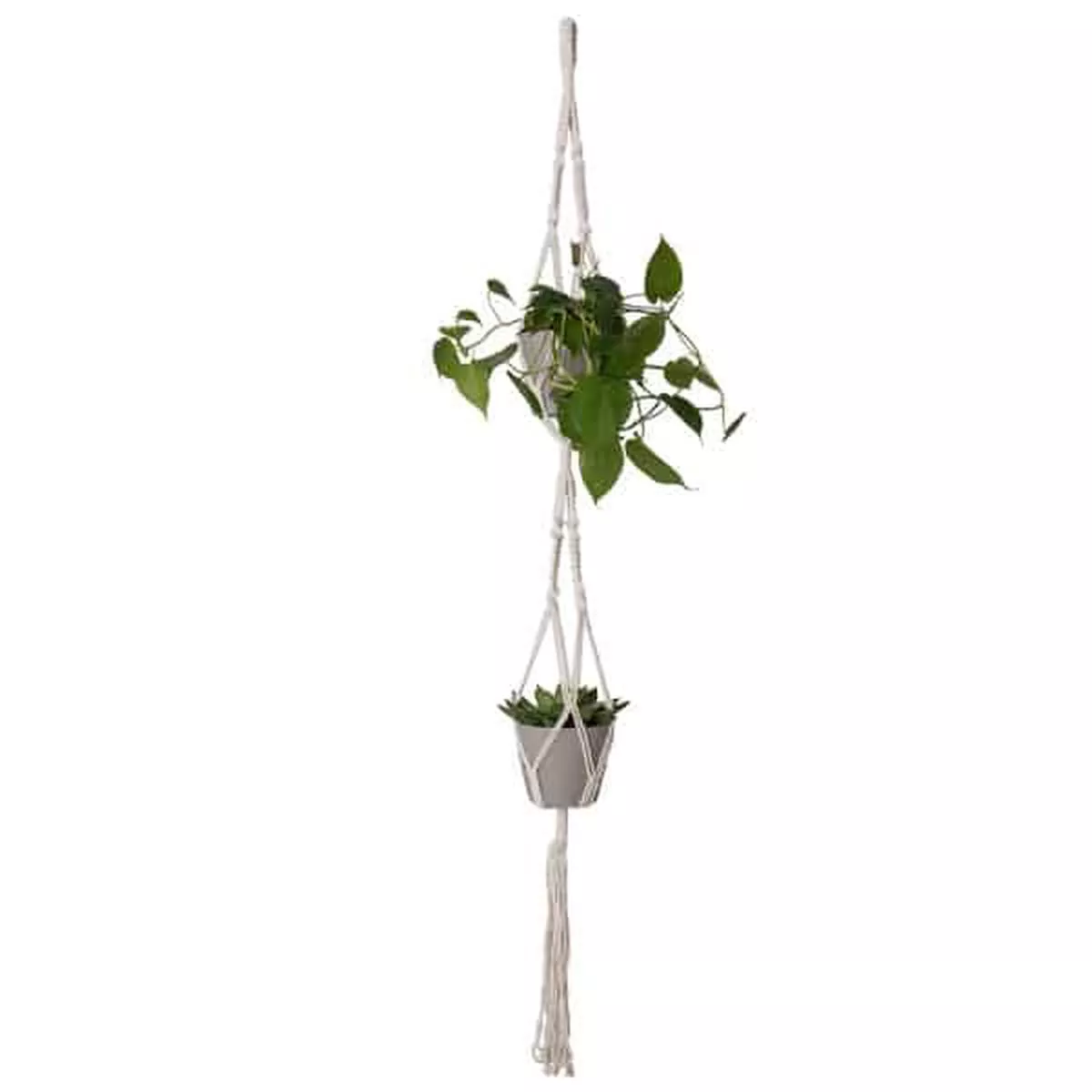 Macrame Double Square Knot White 120cm