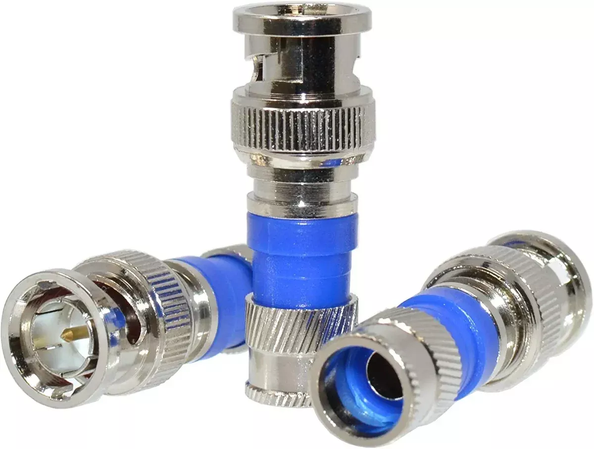 RG6 Dual Shield Coaxial to BNC Compression Type Connector