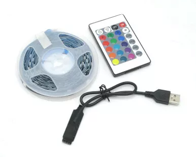 RGB USB LED Strip Light, 32 Foot With 24 Key Remote