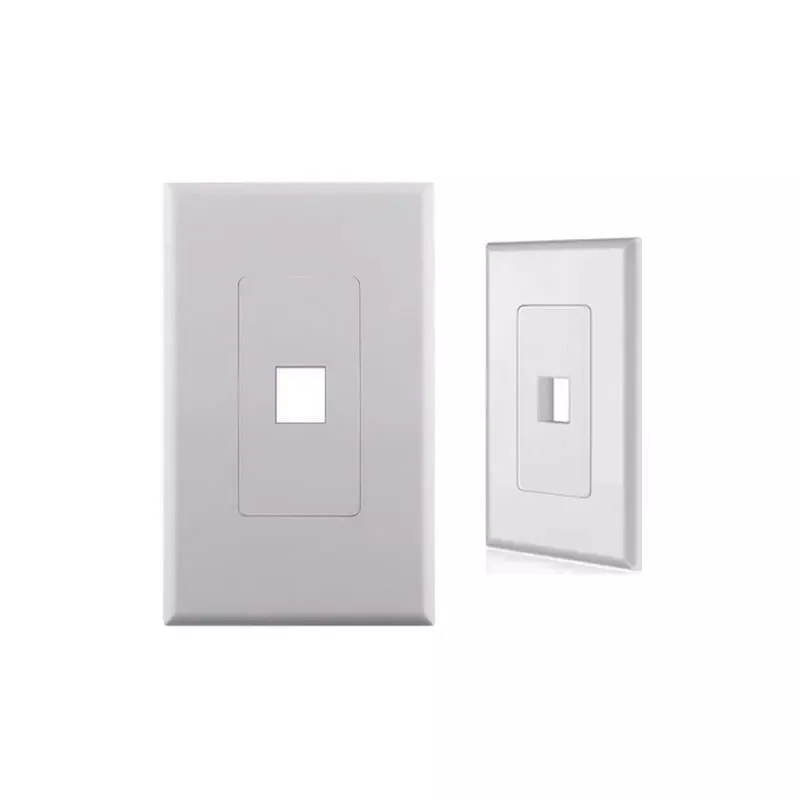 White 1 Port Screwless Decora Keystone Jack Wall Insert Cover Plate